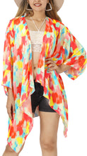 Load image into Gallery viewer, Sheer Artistic Color Splash Multicolor Printed Kimono Shrug Jacket Cover up