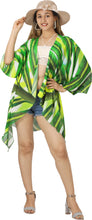 Load image into Gallery viewer, Botanical Whispers Sheer Allover Green Leaves Printed Kimono Shrug Jacket Cover up