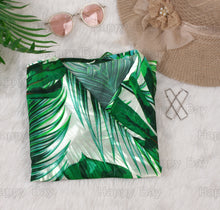 Load image into Gallery viewer, Tropical Elegance Sheer Allover Monstera Leaves and Palm Tree Leaves Printed Kimono Shrug Jacket Cover up