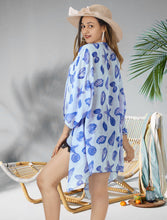 Load image into Gallery viewer, Coastal Whispers Sheer Allover Seashells Printed Kimono Shrug Jacket Cover up