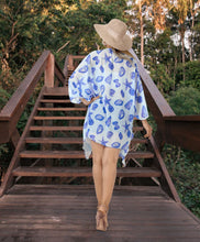 Load image into Gallery viewer, Coastal Whispers Sheer Allover Seashells Printed Kimono Shrug Jacket Cover up