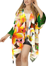 Cargar imagen en el visor de la galería, Whispers of Nature Sheer Allover Flower and Leaves Printed Kimono Shrug Jacket Cover up