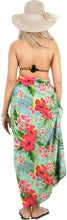 Cargar imagen en el visor de la galería, Island Harmony Non-Sheer Hibiscus Flower and Leaves Print Beach Wrap For Women