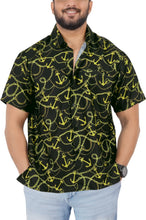 Cargar imagen en el visor de la galería, Allover Anchor And Chain Black Printed Hawaiian Beach Shirt For Men