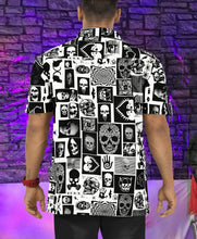 Load image into Gallery viewer, LA LEELA Men&#39;s Hawaiian Short Sleeve Button Down Shirts Allover Skulls, Black