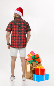 LA LEELA Men's Summer Funny Button Down Christmas Shirt