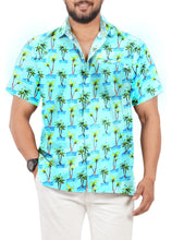 Load image into Gallery viewer, Allover Mini Palm Tree and Island View Printed Hawaiian Beach Shirt For Men