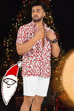 Load image into Gallery viewer, HAPPY BAY Men&#39;s Hawaiian Short Sleeve Button Down Shirts Santa Face, Red