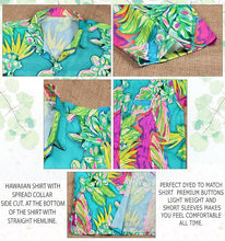 Cargar imagen en el visor de la galería, LA LEELA Men Regular Beach Casual hawaiian Shirt Sea Green Tropical P00105