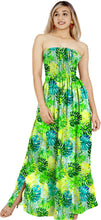 Load image into Gallery viewer, Green Allover Monstera Leaves Printed Long Tube Dress For Women