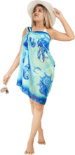 Load image into Gallery viewer, Sheer Sea Blue Color Sea Shell Printed Beach Wrap For Women