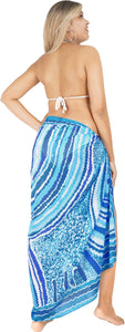 Ocean-Inspired Elegance BlueSheer Abstract Printed Beach Wrap For Women