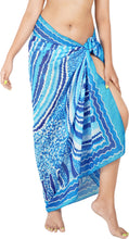 Load image into Gallery viewer, Ocean-Inspired Elegance BlueSheer Abstract Printed Beach Wrap For Women