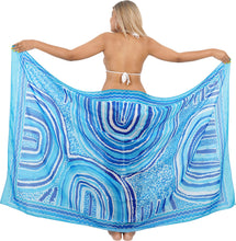 Load image into Gallery viewer, Ocean-Inspired Elegance BlueSheer Abstract Printed Beach Wrap For Women