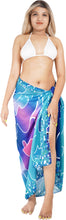 Load image into Gallery viewer, Dive into Coastal Elegance Sea Green Sheer Abstract Printed Beach Wrap For Women