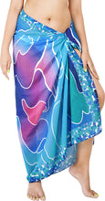 Load image into Gallery viewer, Dive into Coastal Elegance Sea Green Sheer Abstract Printed Beach Wrap For Women