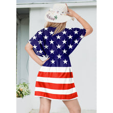 Cargar imagen en el visor de la galería, Women&#39;s Bikini Cover up V Neck Patriotic US American Flag