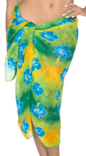Load image into Gallery viewer, la-leela-womens-hawaiian-bikini-beach-wrap-sheer-sarong-swimming-bathing-suit-beachwear-swim-dress-pareo-cover-up-long-78x42--green-104150