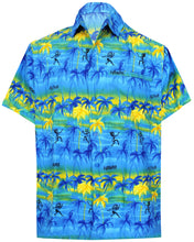 Load image into Gallery viewer, la-leela-shirt-casual-button-down-short-sleeve-beach-shirt-men-aloha-pocket-Shirt-Blue_W44