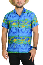 Load image into Gallery viewer, la-leela-shirt-casual-button-down-short-sleeve-beach-shirt-men-aloha-pocket-Shirt-Blue_W44