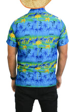 Load image into Gallery viewer, la-leela-shirt-casual-button-down-short-sleeve-beach-shirt-men-aloha-pocket-Shirt-Blue_W44