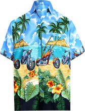 Cargar imagen en el visor de la galería, la-leela-shirt-casual-button-down-short-sleeve-beach-shirt-men-aloha-pocket-Shirt-Blue_W158