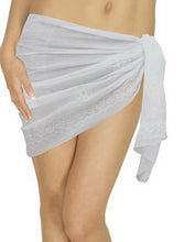 Load image into Gallery viewer, la-leela-cotton-swimsuit-pareo-towel-women-sarong-solid-72x19-white_6062-white_e352