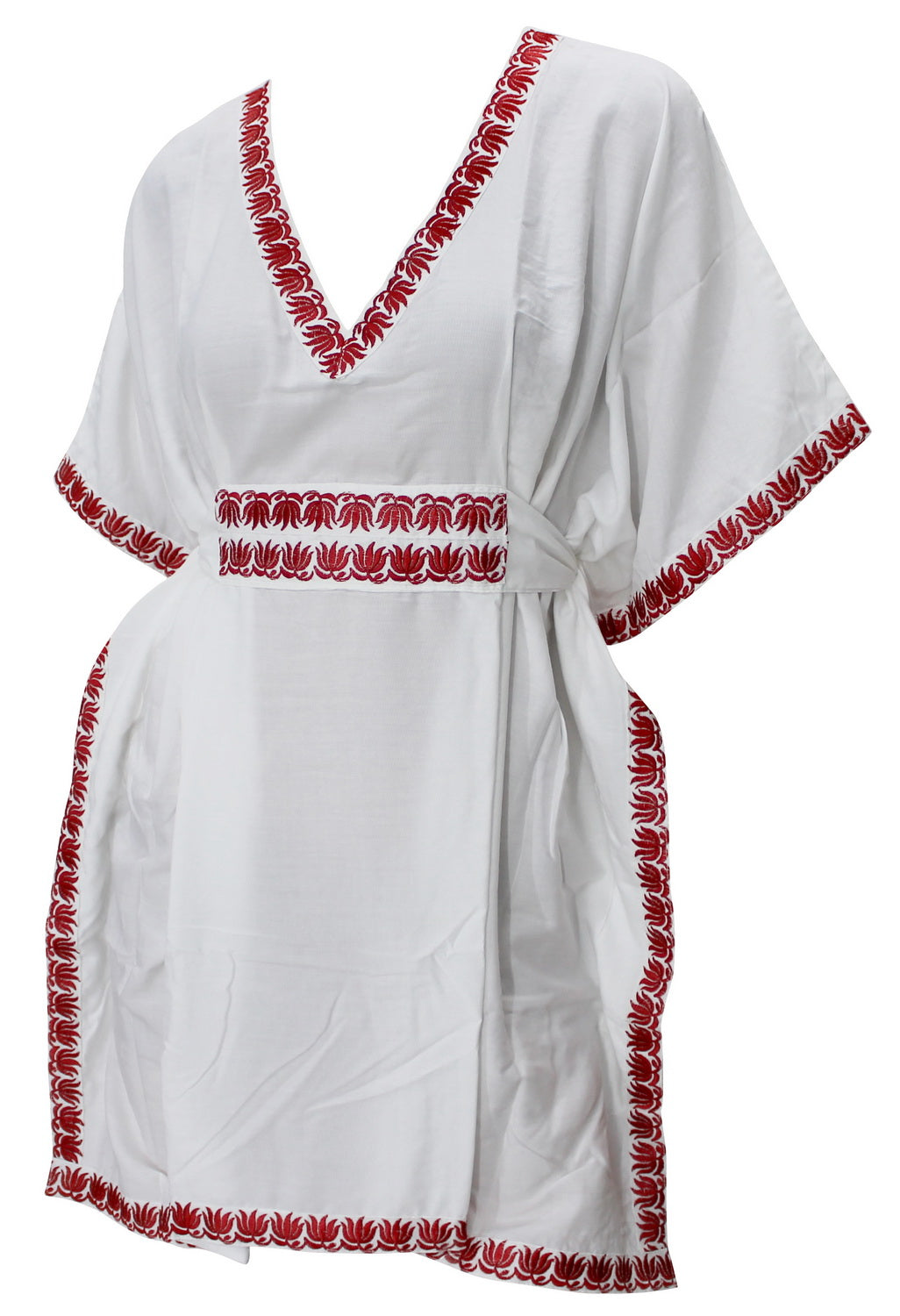 LA LEELA Women's Short Sleeve Tunic Dress for Summer Swing Shift Dresses US 10-14 White_T314