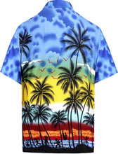 Load image into Gallery viewer, la-leela-shirt-casual-button-down-short-sleeve-beach-shirt-men-aloha-pocket-Shirt-Blue_W965