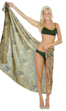 Cargar imagen en el visor de la galería, LA LEELA Womens Beach Sarong Pareo Swim Coverup Wrap Skirt 72&quot;x42&quot; Brown_G418