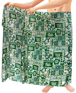 LA LEELA Men's Boho Shawl Beach Towels Sarong Wrap Cover Up One Size Green_F334