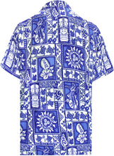 Load image into Gallery viewer, la-leela-shirt-casual-button-down-short-sleeve-beach-shirt-men-aloha-pocket-Shirt-Blue_W325