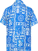 Load image into Gallery viewer, la-leela-shirt-casual-button-down-short-sleeve-beach-shirt-men-aloha-pocket-Shirt-Blue_W323