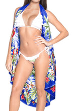 Load image into Gallery viewer, LA LEELA Women&#39;s Beach Swimsuit Sarong Swimwear Cover Up Tie One Size Blue_E775