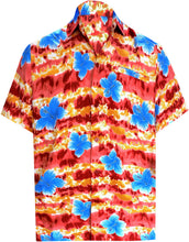 Load image into Gallery viewer, la-leela-shirt-casual-button-down-short-sleeve-beach-shirt-men-aloha-pocket-Blood Red_W328