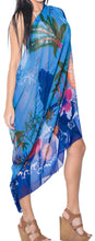 Load image into Gallery viewer, LA LEELA Women&#39;s Swimwear Pareo Cover Up Sarong Wrap Skirts 69&quot;x42&quot; Blue_E174