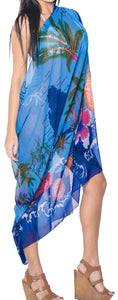 LA LEELA Women's Swimwear Pareo Cover Up Sarong Wrap Skirts 69"x42" Blue_E174