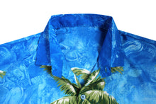 Load image into Gallery viewer, la-leela-shirt-casual-button-down-short-sleeve-beach-shirt-men-aloha-pocket-Shirt-Blue_W356