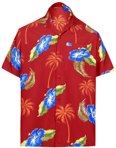 la-leela-shirt-casual-button-down-short-sleeve-beach-shirt-men-aloha-pocket-Shirt-Blood Red_W367