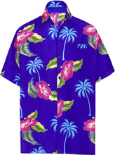 Load image into Gallery viewer, la-leela-shirt-casual-button-down-short-sleeve-beach-shirt-men-aloha-pocket-Shirt-Blue_W366