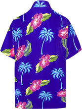 Cargar imagen en el visor de la galería, la-leela-shirt-casual-button-down-short-sleeve-beach-shirt-men-aloha-pocket-Shirt-Blue_W366