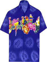 Load image into Gallery viewer, la-leela-shirt-casual-button-down-short-sleeve-beach-shirt-men-aloha-pocket-Blue_W371