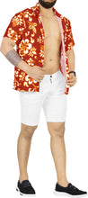 Cargar imagen en el visor de la galería, LA LEELA Men&#39;s Funny Beach Hawaiian Front Pocket Shirts Size M-134026