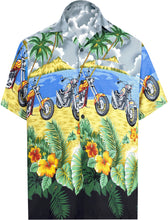 Load image into Gallery viewer, la-leela-shirt-casual-button-down-short-sleeve-beach-shirt-men-aloha-pocket-Shirt-Grey_W161