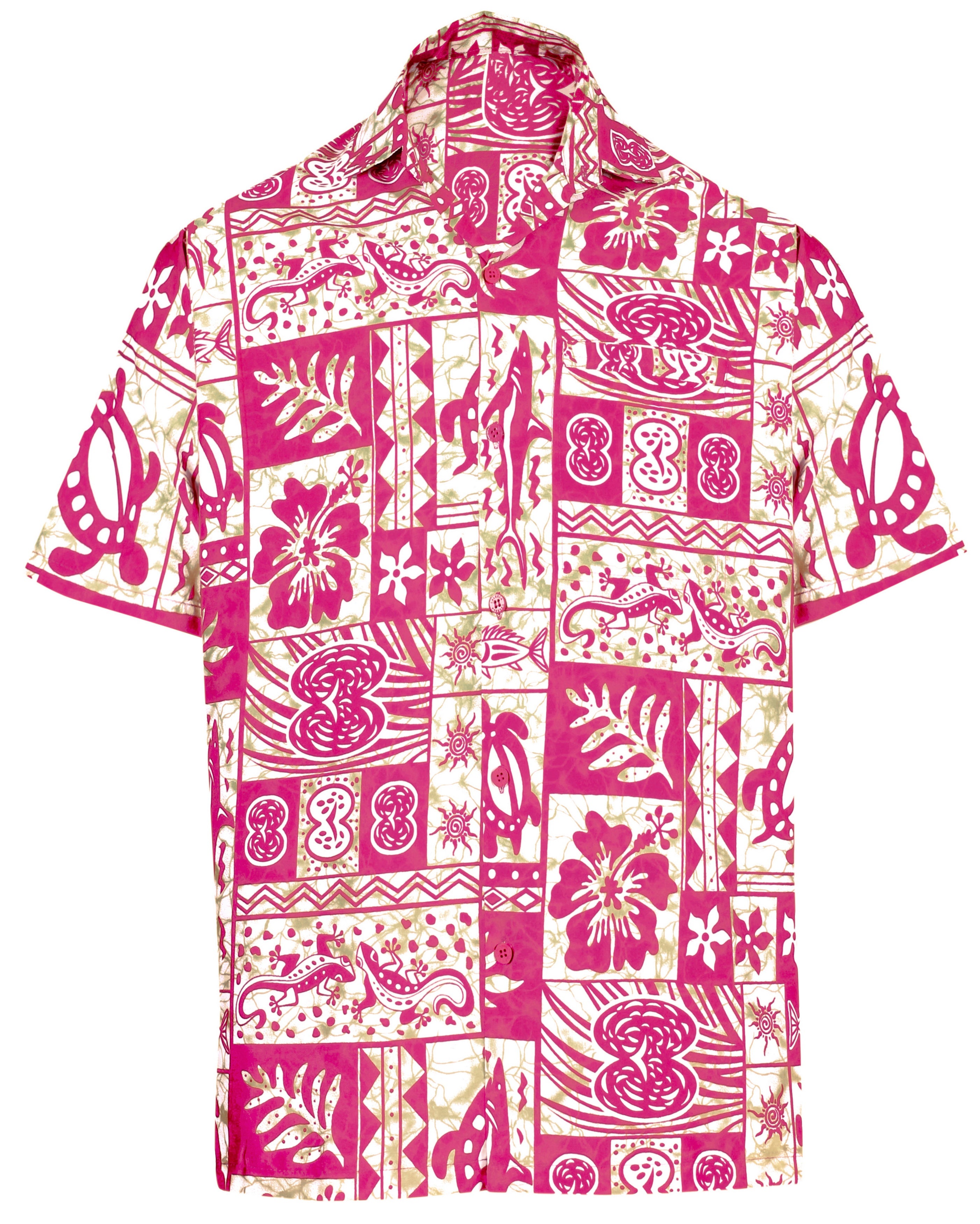 Hawaiian Shirt - Maka Pua (Front / Back Design) - White (Size: L) - Tropaholic