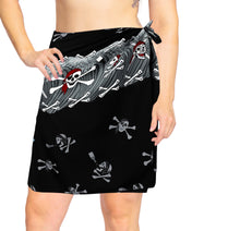 Load image into Gallery viewer, la-leela-likre-swimwear-wrap-party-girl-beach-sarong-printed-78x21-black_369