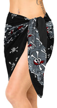 Load image into Gallery viewer, la-leela-likre-swimwear-wrap-party-girl-beach-sarong-printed-78x21-black_369