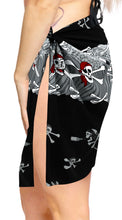 Load image into Gallery viewer, la-leela-likre-swimwear-wrap-party-girl-beach-sarong-printed-78x21-black_369