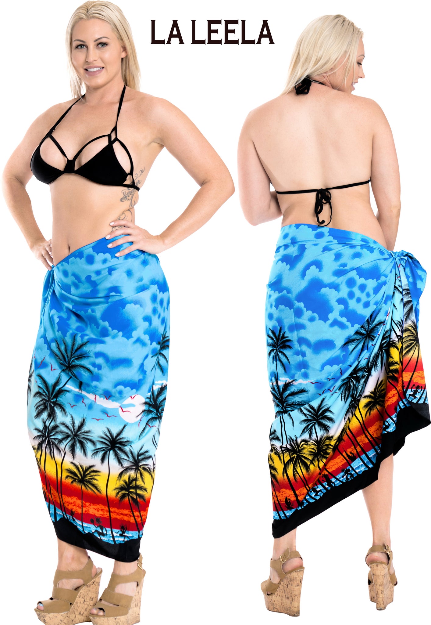LA LEELA Women's Plus Size Sarong Swimsuit Cover Up Beach Wrap Skirt Full  Long  Beach Hawaiian Shirts, Sarongs, Dresses, Caftans, Kaftans,  Cardigans, Kimonos for Men & Women
