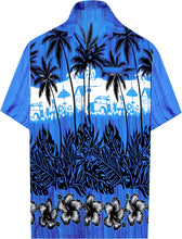 Load image into Gallery viewer, la-leela-shirt-casual-button-down-short-sleeve-beach-shirt-men-aloha-pocket-Shirt-Blue_W382